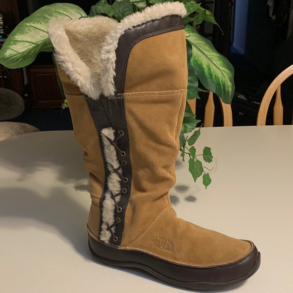 The North Face Women's Tan and Brown Suede Winter Boots NWOT - Picture 1 of 8